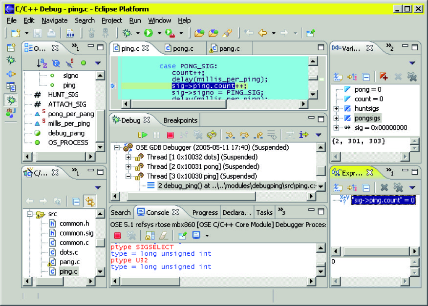 Enea 1004_Optima Debug Support screenshot